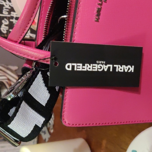 KARL LAGERFELD PARIS, Maybelle Small Crossbody Satchel, NWT, PINK - Picture 2 of 11